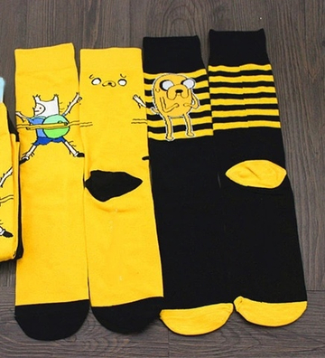 Носки 'Время приключений' (черные/желтые)
