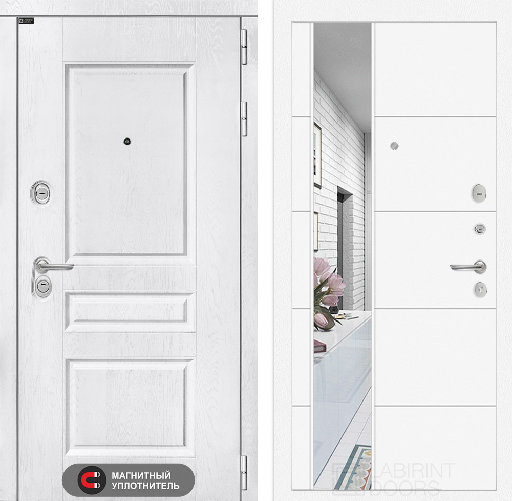 Дверь входная Лабиринт VERSAL  19 Белый софт металлическая