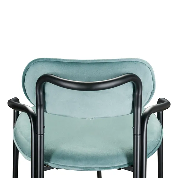 Полубарный стул Ror, Round, светло-бирюзовый велюр