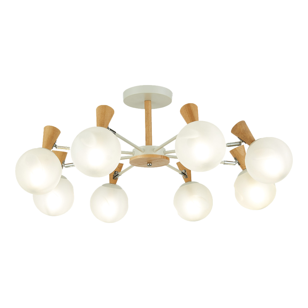 SLE220702-08 Светильник потолочный Белый, Светлое дерево/Белый E14 8*40W CATANIA