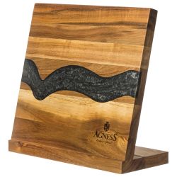 НАБОР НОЖЕЙ AGNESS НА ДЕРЕВЯННОЙ ПОДСТАВКЕ С МАГНИТНЫМ ДЕРЖАТЕЛЕМ, 5 ПРЕДМЕТОВ