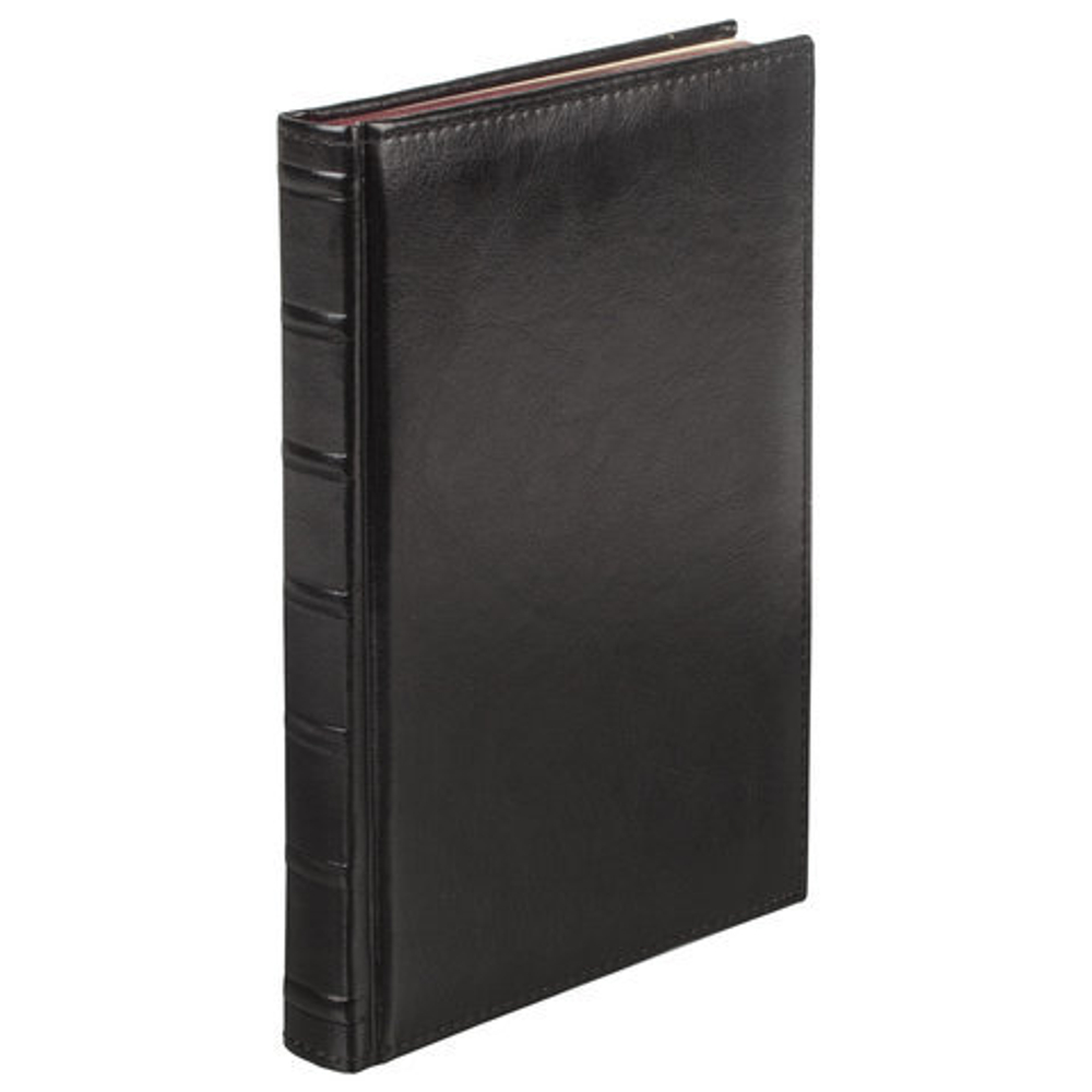 Ежедневник недатированный А5 (138х213 мм) BRAUBERG "Black Jack", под старинную кожу, 160 л., красный срез, черный, 123844