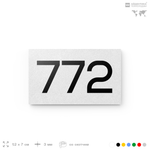 Номер на дверь 772, табличка на дверь для офиса, квартиры, кабинета, аудитории, склада, белая 120х70 мм, Айдентика Технолоджи