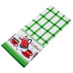 Салфетка из МИКРОФИБРЫ универсальная, 40х60 см, зеленая клетка, орнамент, 240 г/м2, BOOMHOUSE (БУМХАУС), 700878