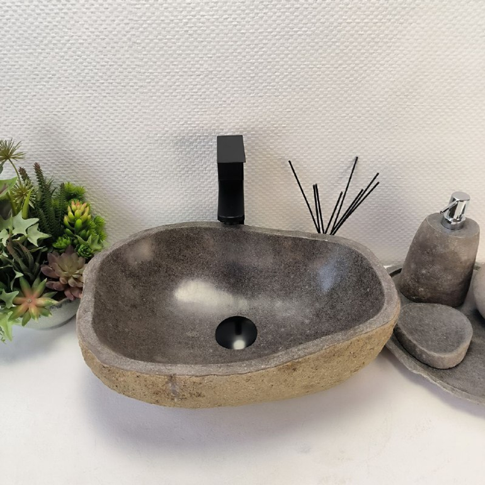 Раковина из речного камня RS-63519 (45*33*15) 0122