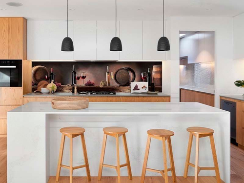 Кухонный фартук Бокалы вина на старом дереве 3000х600 мм