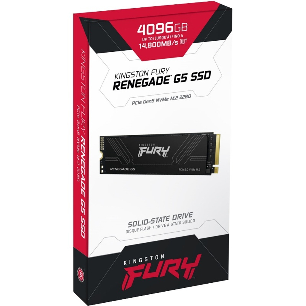 Твердотельный накопитель Kingston SSD 4TB SFYR2S/4T0 Fury Renegade G5 M.2 2280 PCIe 5.0 x4 NVMe (R14800/W14000 MB/s) TBW 4000