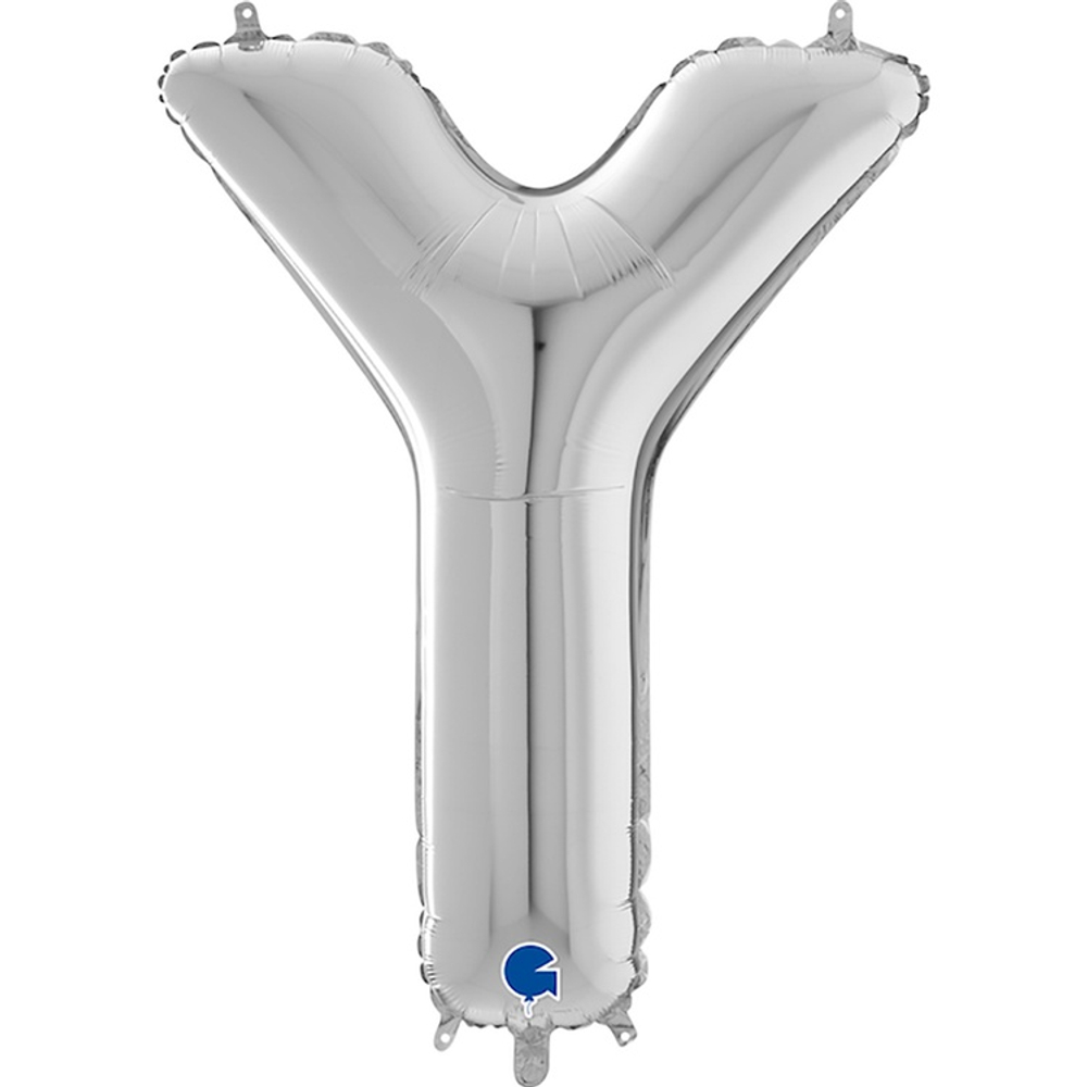 Шар фольгированный Буква Y 66 см (Серебряный)