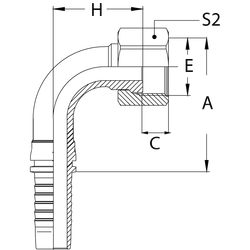 Фитинг DN 12 ORFS (Г) 1 (90)