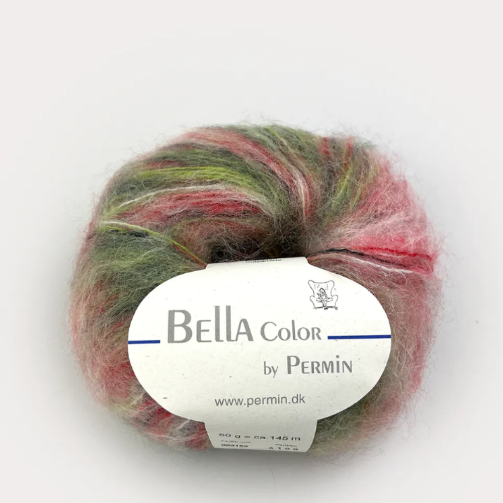 Пряжа для вязания Bella Color 883162, 75% мохер, 20% шерсть, 5% полиамид (50г 145м Дания)