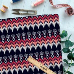 Ткань шифон племенной симметричный узор