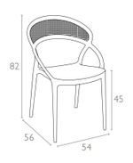Кресло пластиковое Siesta Contract Sunset, белый