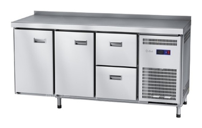 Стол холодильный Abat СХС-70-02 (2 ящика, 2 двери, с бортом)