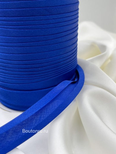 Косая бейка синяя 15 мм