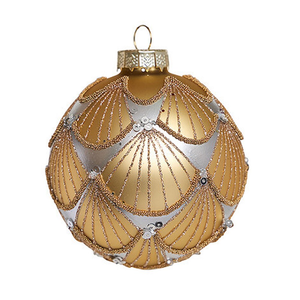 Шар "Золотые ракушки" 8см GLB319