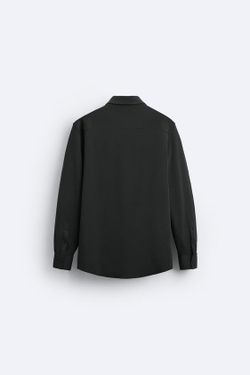 ZARА РУБАШКА ИЗ ЭЛАСТИЧНОЙ РЕЛЬЕФНОЙ ТКАНИ, ЧЕРНЫЙ