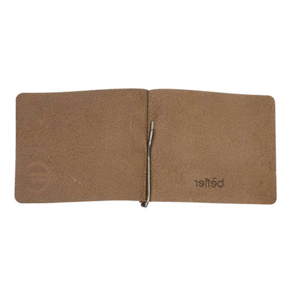 Зажим для купюр BEFLER "Classic", натуральная кожа, тисненение, 105х86 мм, коньяк, Z.7.-1