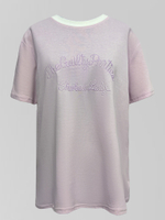 Футболка Miss Diva 11835 однотонная с белым воротником и надписью спереди