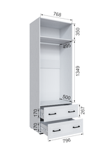 Шкаф с 2 ящиками без зеркала Бруклин 80Ш