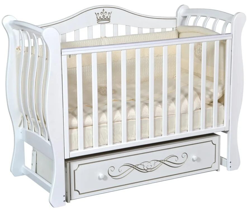 Детская кроватка Антел Luiza-33 (универсальный маятник) белый