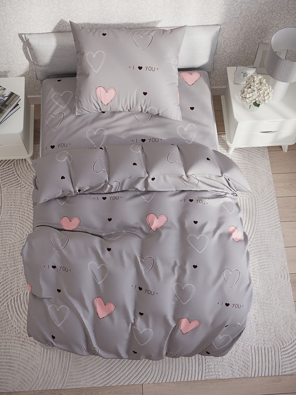 Простынь на резинке Полисатин Мечта "Фрея" 90x200 см