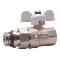 Кран VIEIR шар. с амер. с кольцевым уплотнением 1/2 белые никель VR204-01А