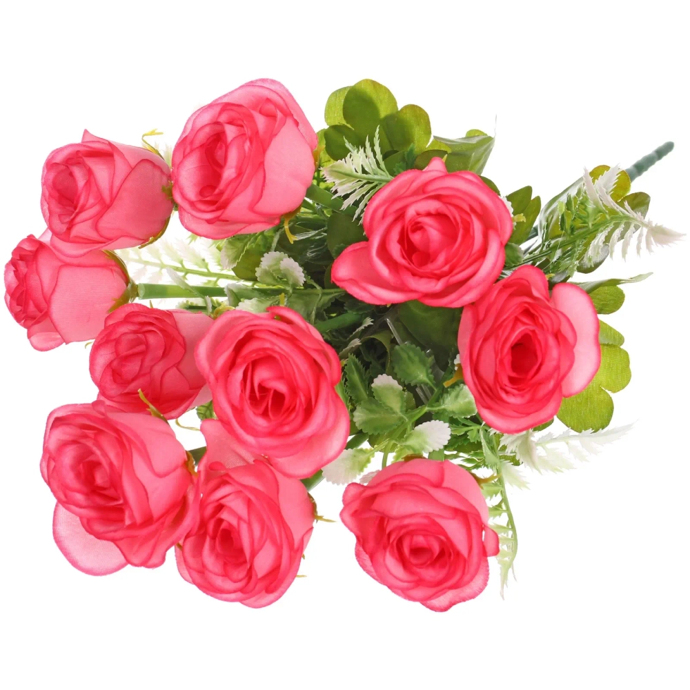 Искусственные цветы «Розовый букет» 42см 10 цветков темно-розовые