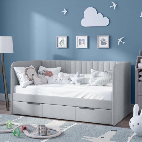 Кровать Элла-2 (ELLA 2) (900*2000 (велюр TEDDY, 307)) БОРТИК ОТДЕЛЬНО фабрика Корона