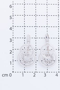 "Сатурнио" серьги в серебряном покрытии из коллекции "Saturnio" от Jenavi с английским замком