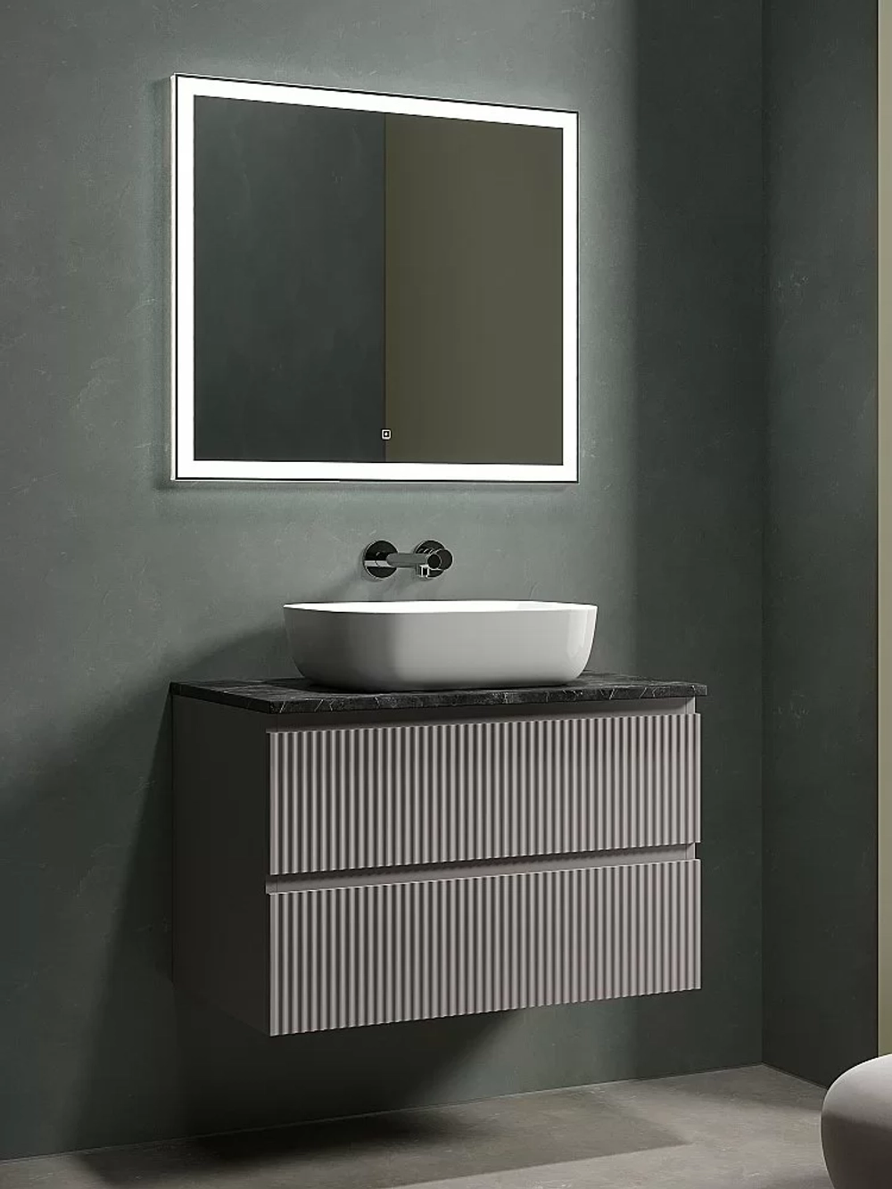 Тумба с раковиной Sancos SNOB R 80 со столешницей, Doha Soft