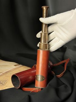 Nautical Подзорная труба в кожаном футляре