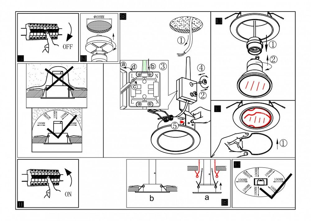 Встраиваемый светильник Eglo Peneto 94242