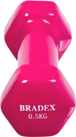 Набор гантелей обрезиненных по 0,5 кг, розовые, 2шт