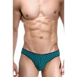 Мужские трусы слипы изумрудные с принтом DARKZONE DZN6522