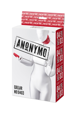 Ошейник Anonymo, PU кожа, красный