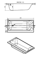 Ванна прямоугольная SMART 170x80 правая ультра белый