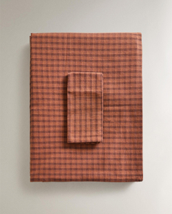 Zara Home скатерть из хлопка, клетка, 250 150 см