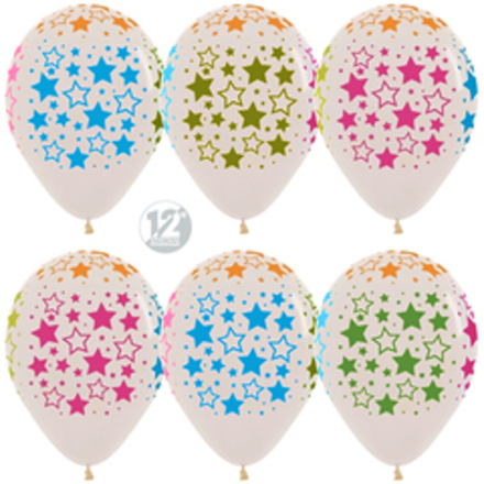 S 12'' Звезды Прозрачный (390) неон флюор