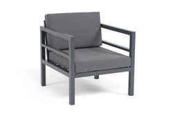 "Эстелья" кресло разборное, каркас алюминий темно-серый (RAL7024) матовый, ткань темно-серая 027