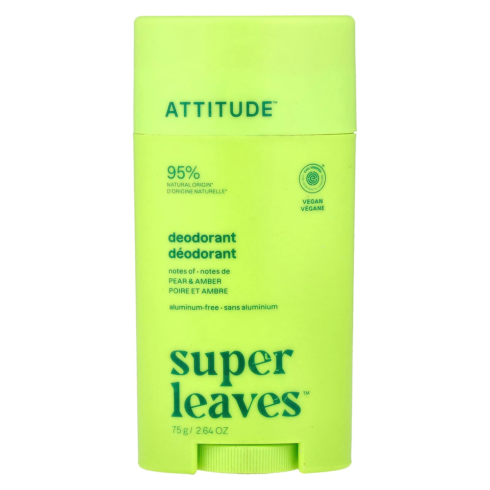 ATTITUDE, Super Leaves™, дезодорант-стик, груша и янтарь, 75 г (2,64 унции)