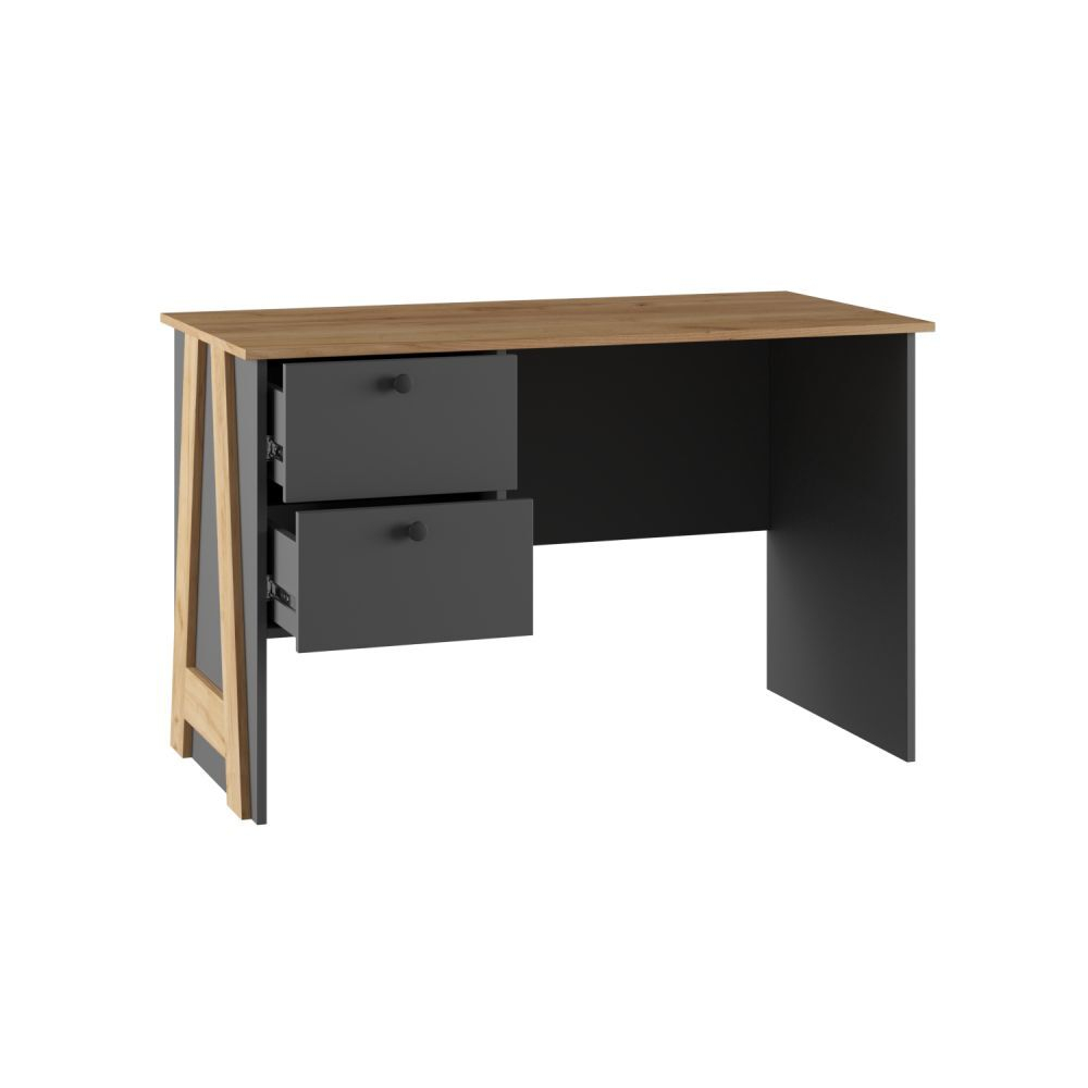 Стол письменный с ящиками Дуб крафт золото/Белый 120,5х60,5х75 см