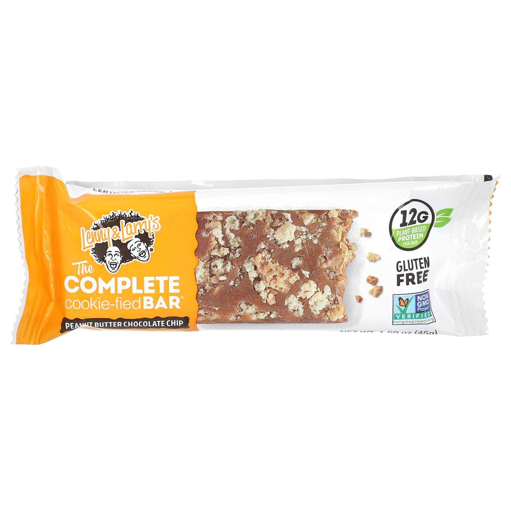 Lenny & Larry's, The Complete Cookie-fied Bar, арахисовая паста и шоколадная крошка, 9 батончиков, 45 г (1,59 унции)