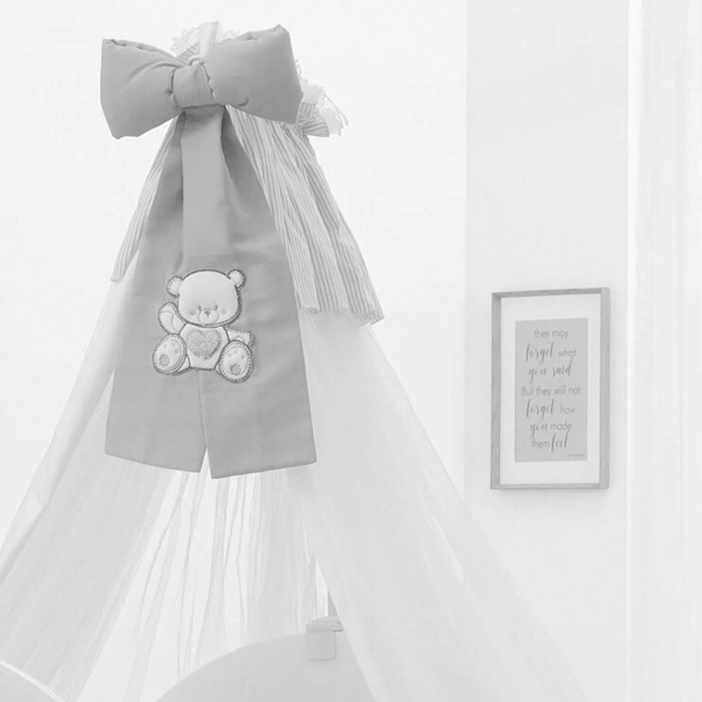 Балдахин тюлевый круговой Italbaby Jolie Oval белый/серый