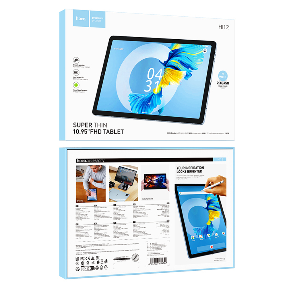 Планшет HOCO HI12 10.95 дюймов tablet PC (island blue)