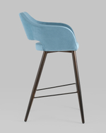 Стул барный Саймон велюр пыльно-голубой
