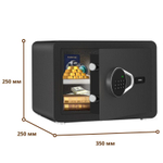 Сейф DELI "ET540" электронный замок + ключ, 350х250х250 мм, 8,5 кг, черный