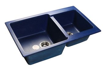 GRANFEST Мойка мрамор PRACTIC GF-P--780K  2 чаши 780*510 мм  синий  арт.GF-