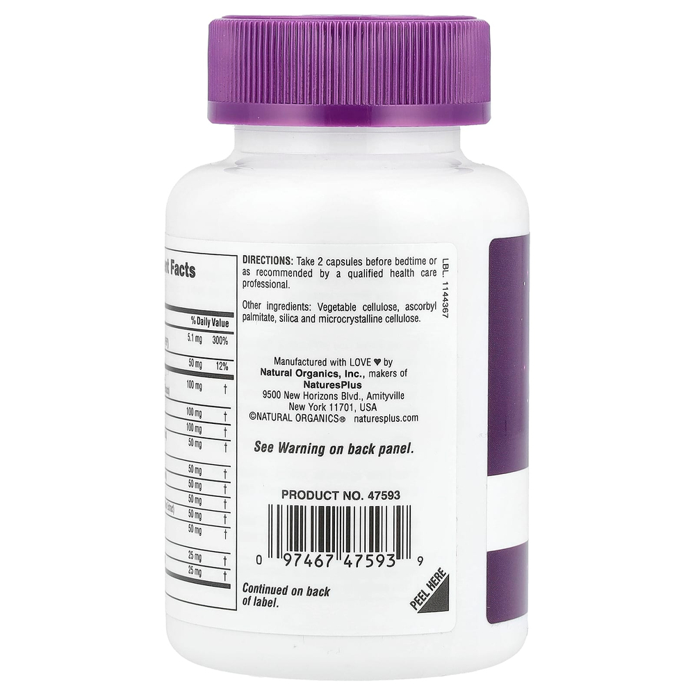 NaturesPlus, Dreaminol®, комплекс для борьбы со стрессом и улучшения сна, без мелатонина, 60 капсул