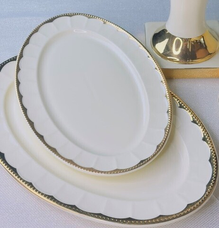 Lenardi 205-933 Набор из 2 овальных блюд 30,5см ИМПЕРИАЛ ЗОЛОТО в под.уп.(х12)Фарфор