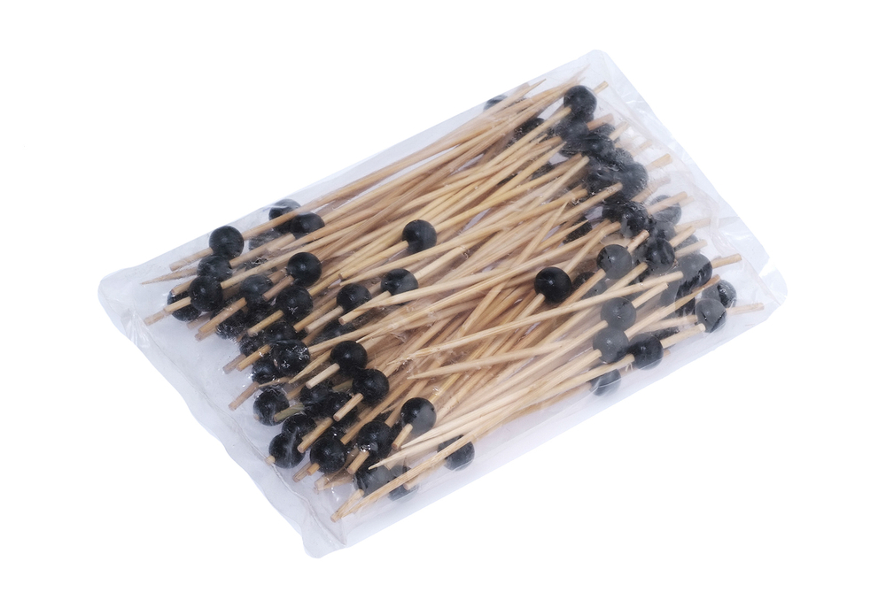 Пика-шпажка "Большая черная жемчужина" бамбук, 100шт/уп.
